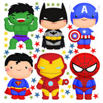Vinilo Decorativo Adhesivo Superhéroes Niños  Impresión