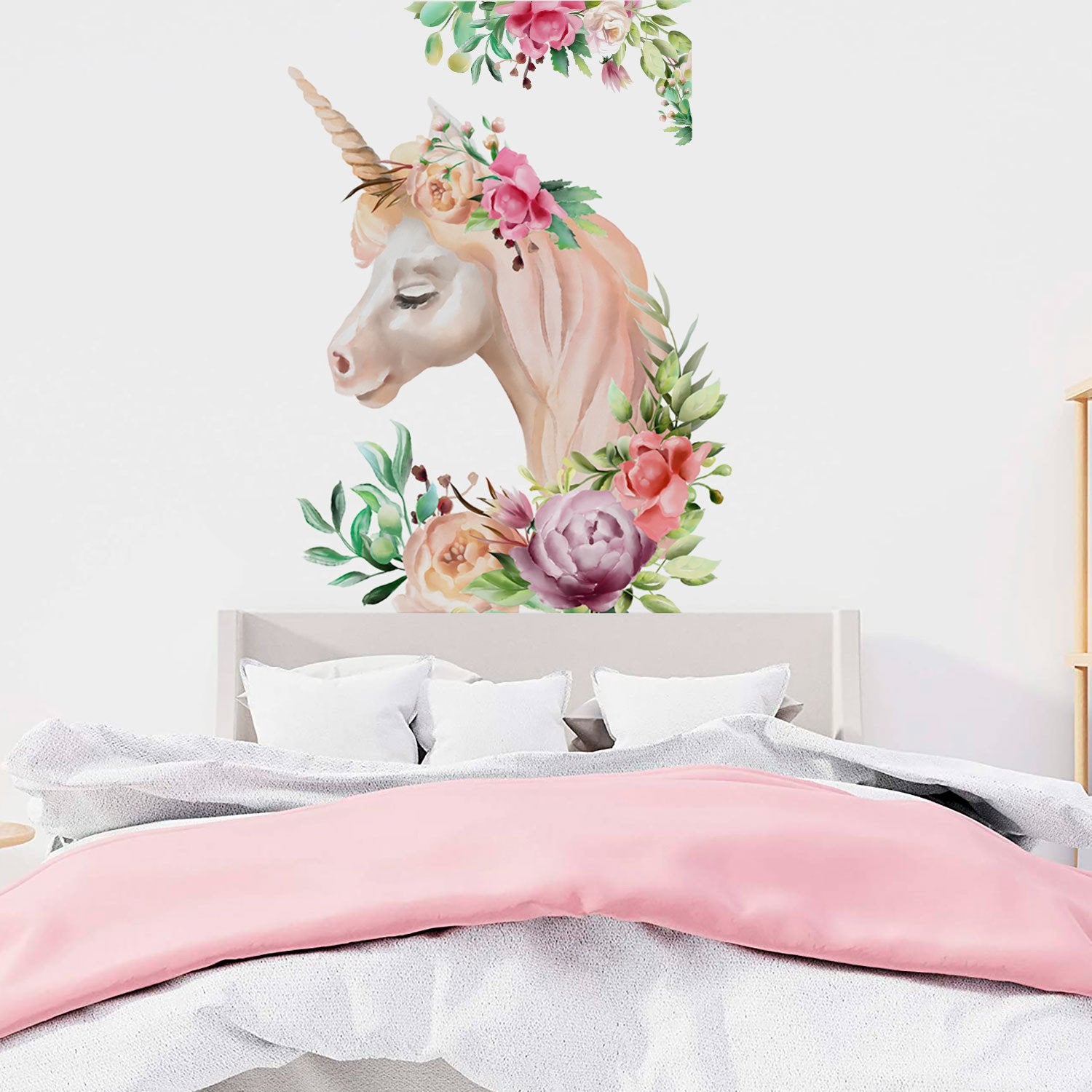 Vinilo Unicornio y Flores