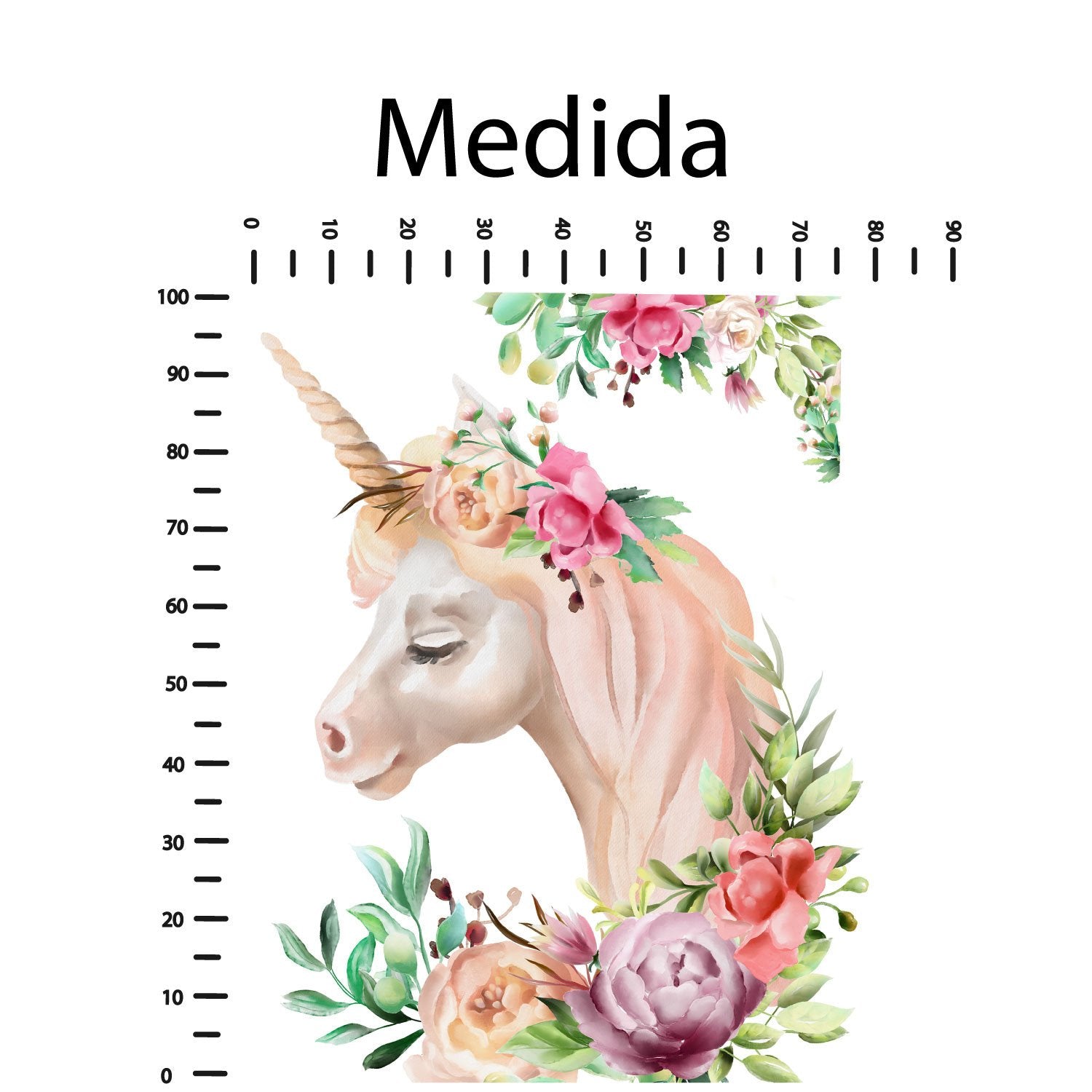 Vinilo Unicornio y Flores