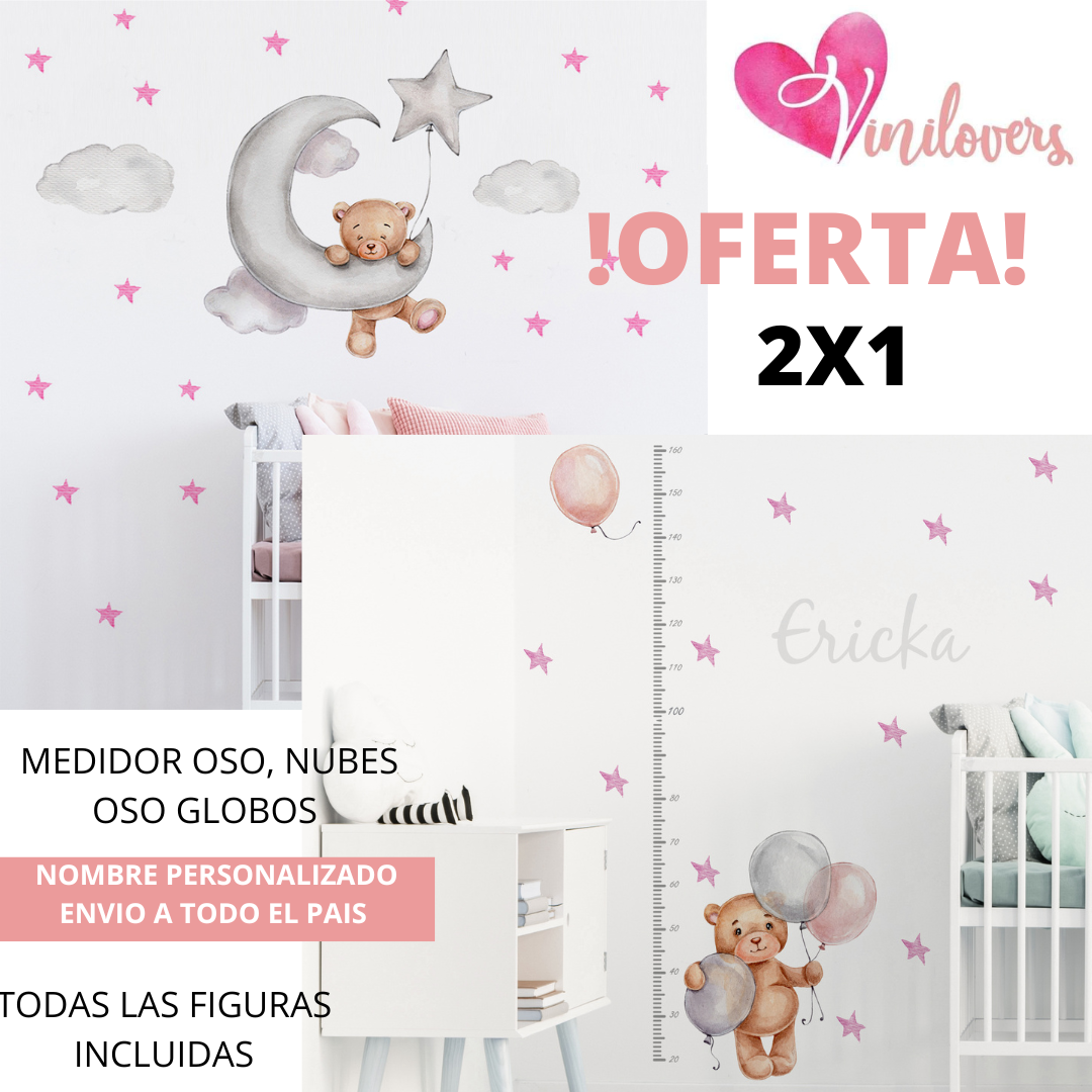 Vinilos decorativos stickers para bebes osos estrellas nubes