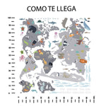 Vinilo Mapamundi Infantil de Animales