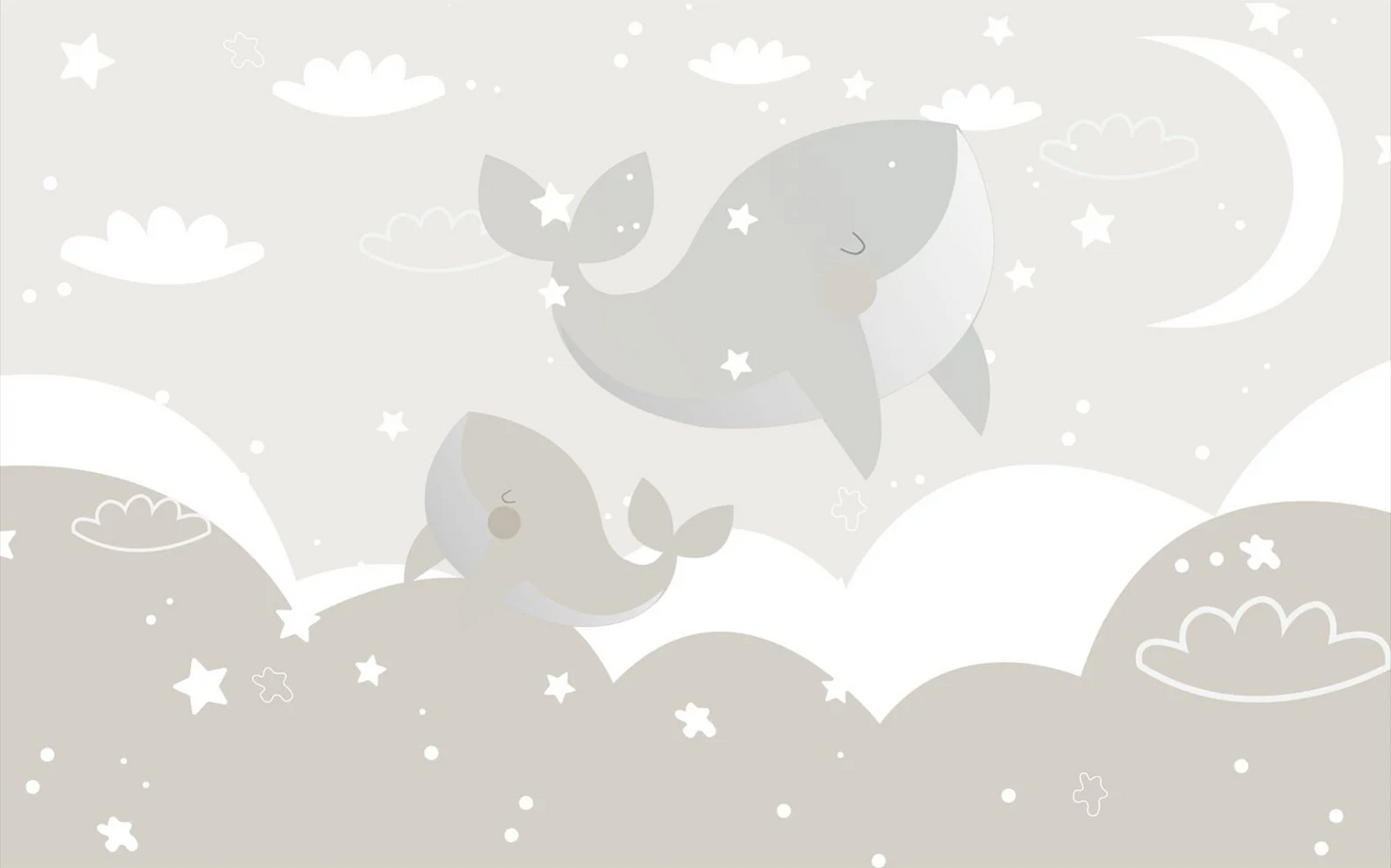 Papel Tapiz Ballenas Estrellas