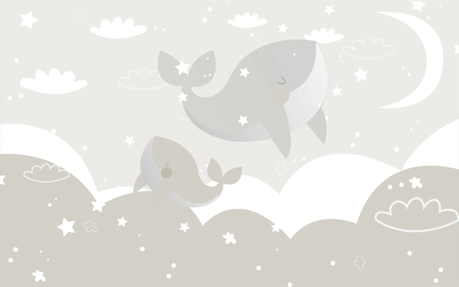 Papel Tapiz Ballenas Estrellas