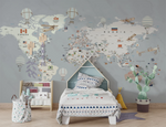 Papel Tapiz Mapa de Banderas y Globos