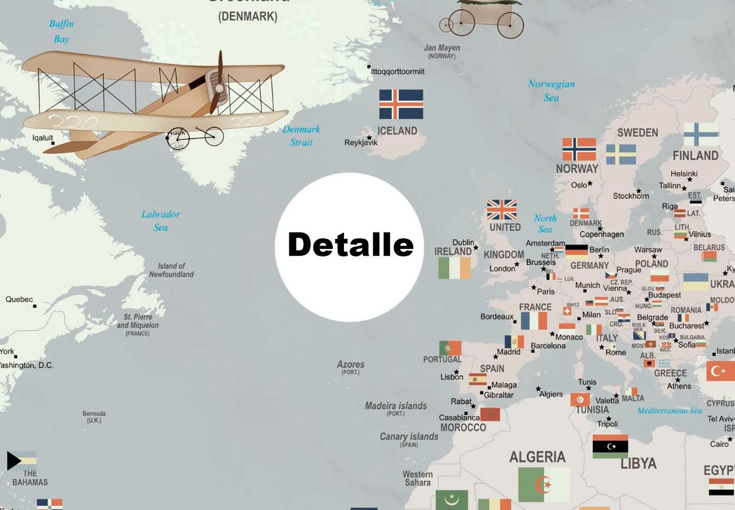 Papel Tapiz Mapa de Banderas y Globos