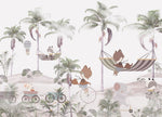 Papel tapiz adhesivo animales bebe flores