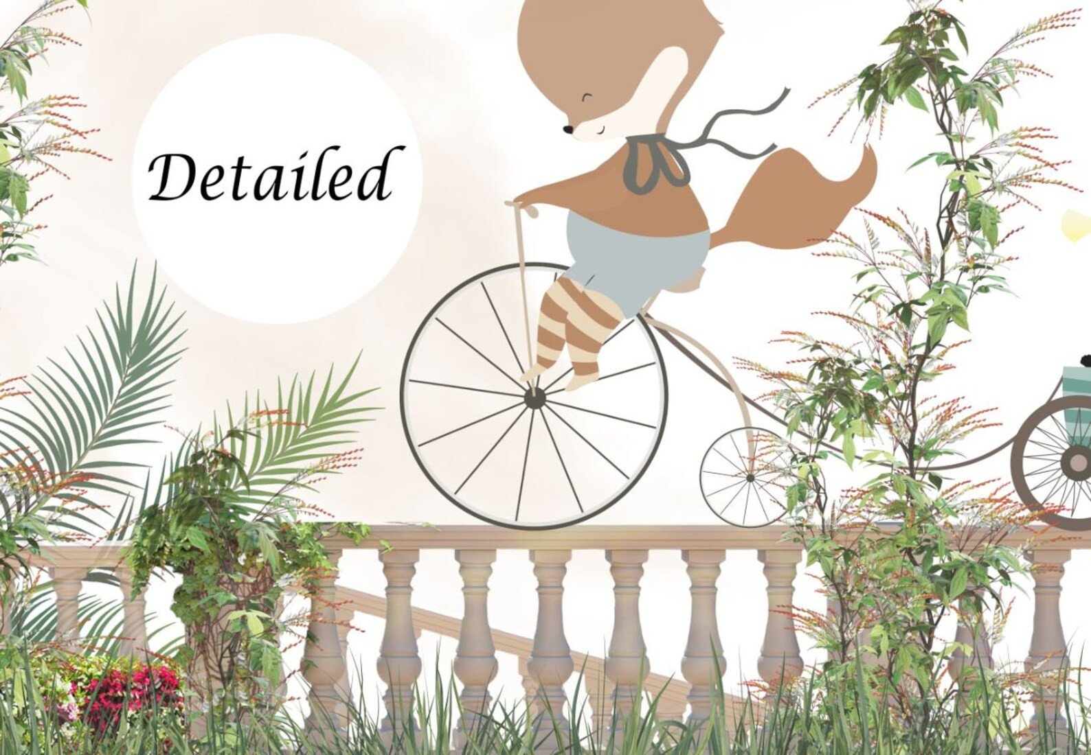 Papel tapiz adhesivo  Jardin de Animales y Globos