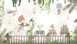Papel tapiz adhesivo  Jardin de Animales y Globos