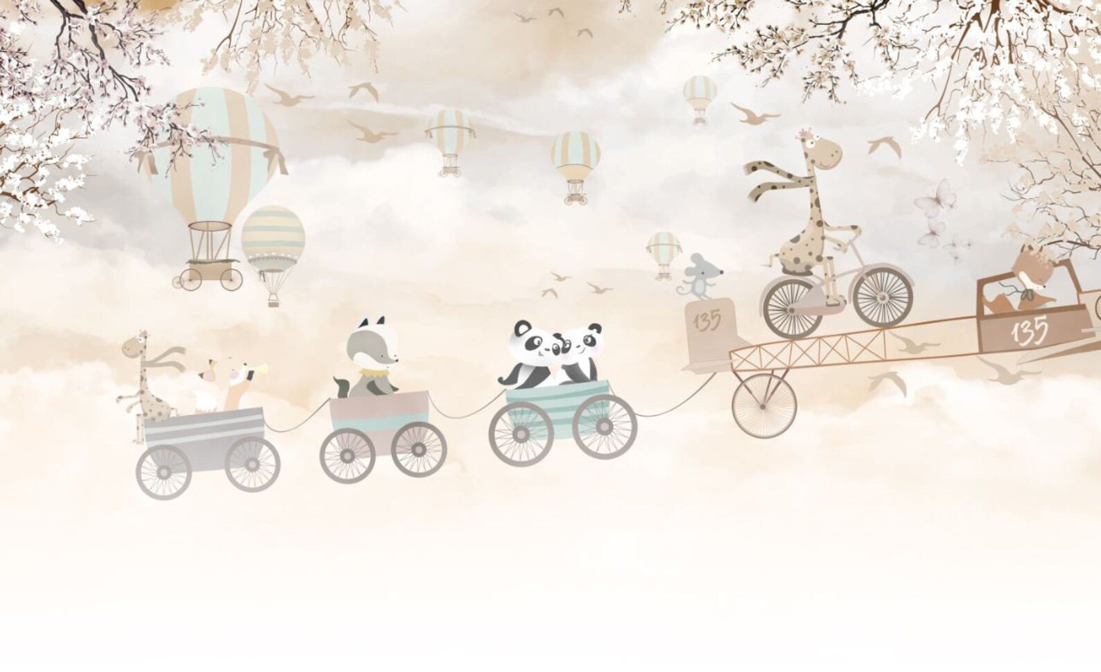 Papel tapiz adhesivo Animales de Paseo