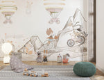 Papel tapiz adhesivo Animales Globos Montaña