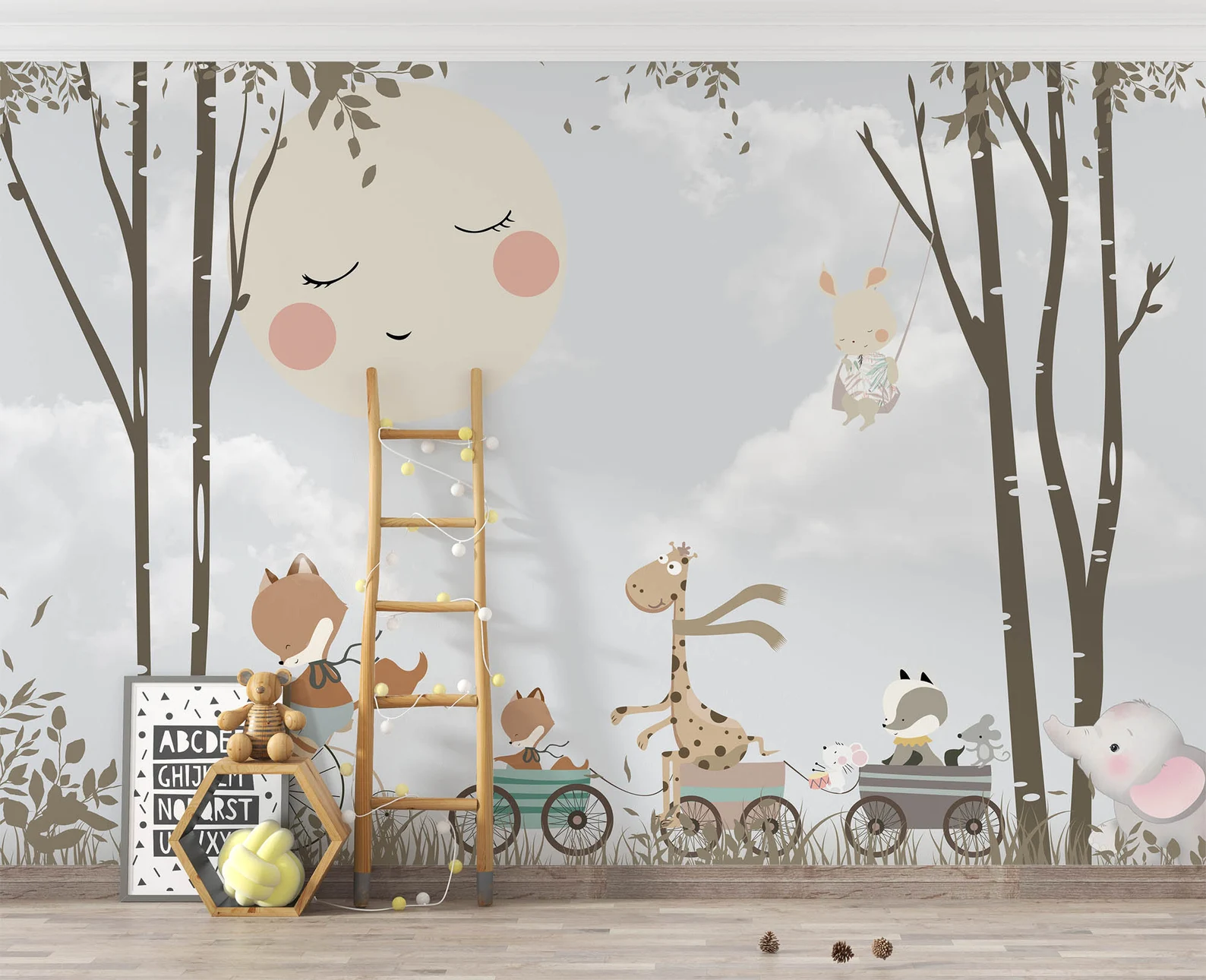 Papel tapiz adhesivo Animales Bosque Encantado