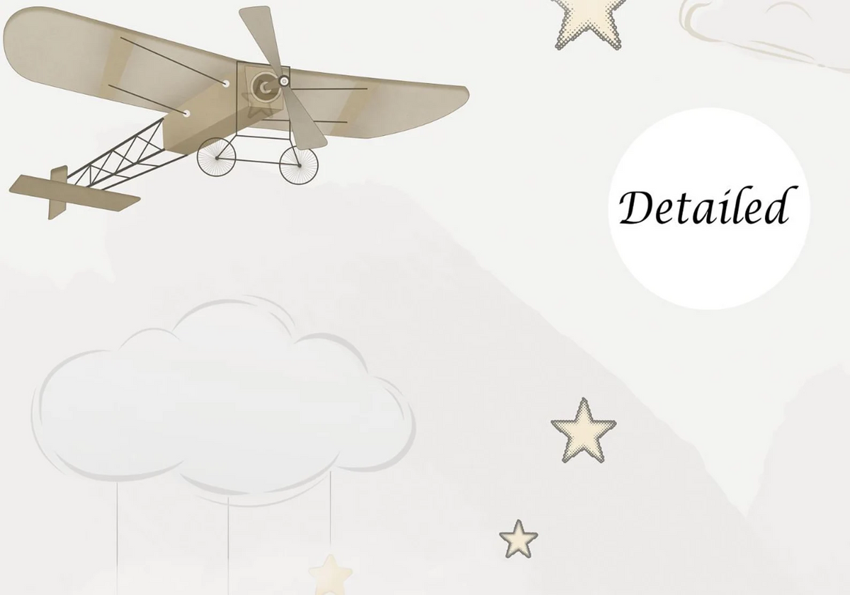 Papel tapiz adhesivo Jardin Globos Aviones