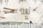 Papel tapiz adhesivo Jardin Globos Aviones