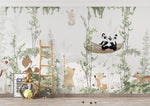 Papel tapiz adhesivo Bosque Animales Bebé