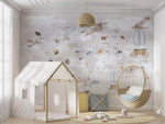 Papel tapiz adhesivo  Mapas con Animales Infantiles