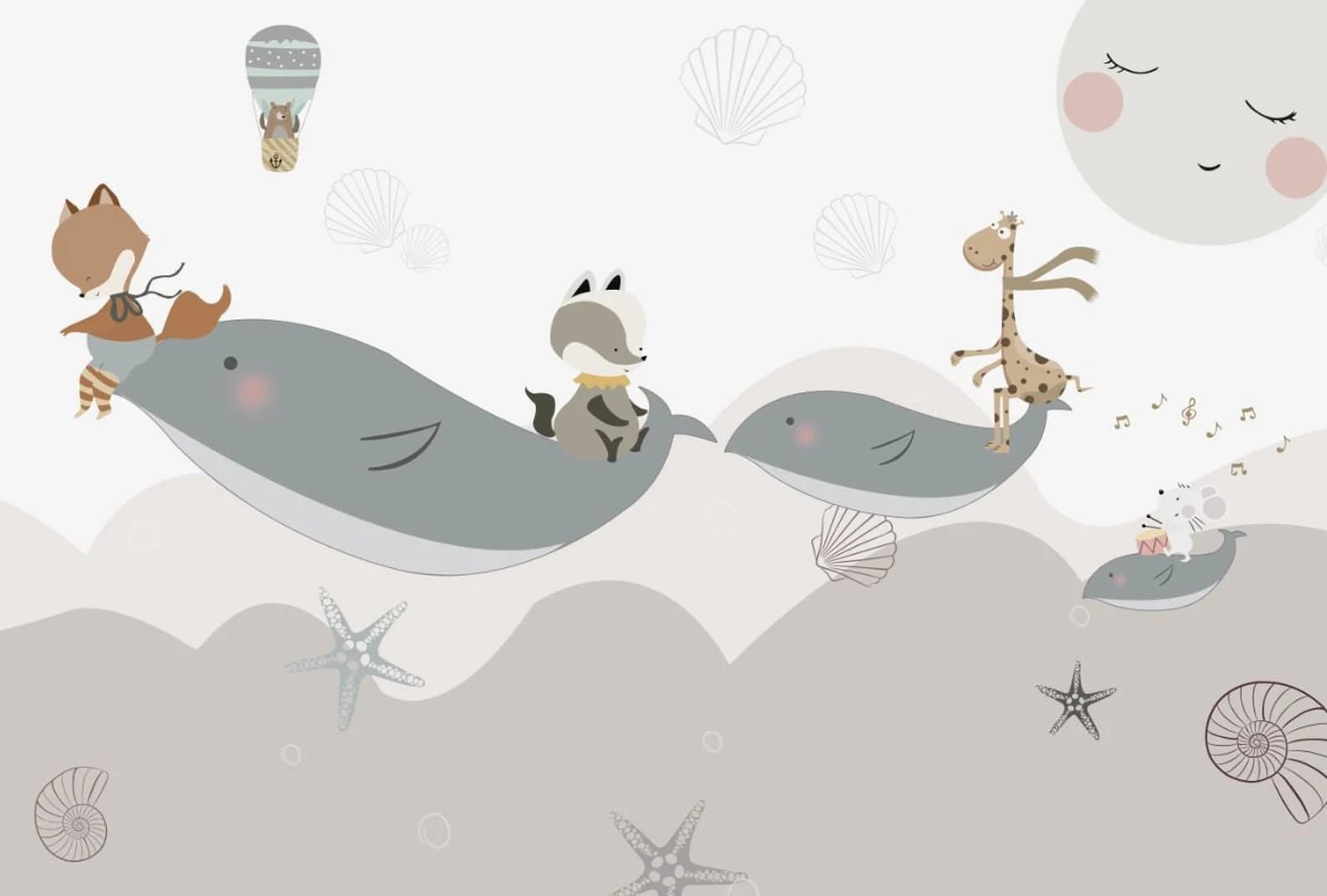 Papel tapiz adhesivo Animales de Mar y Cielo