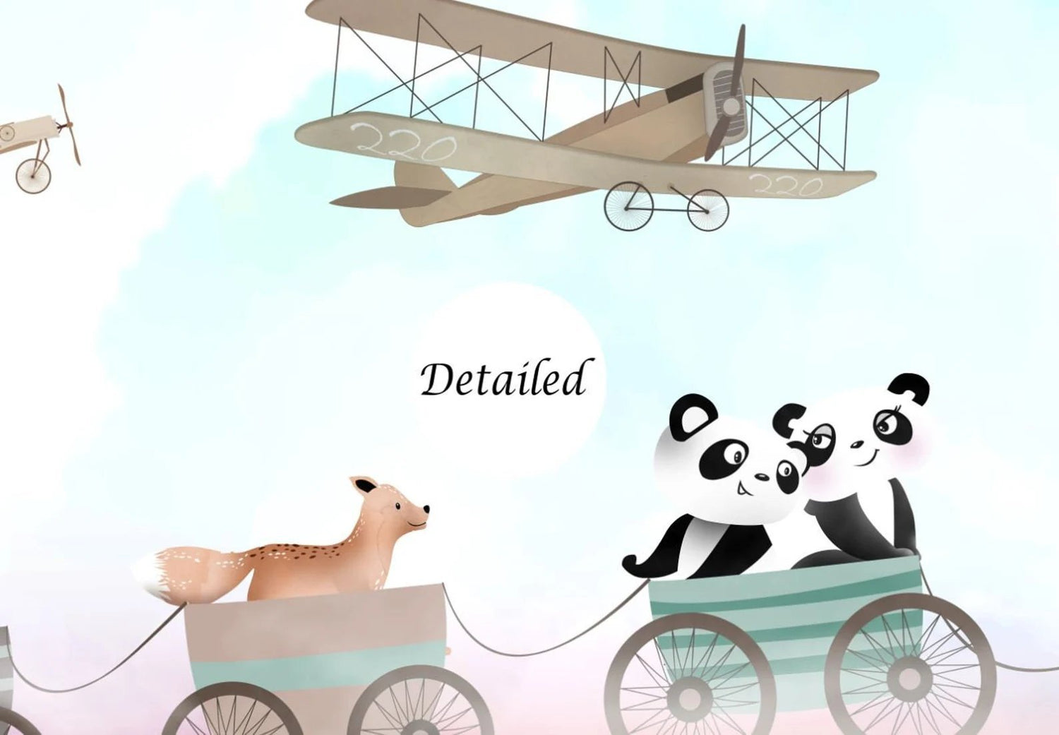 Papel tapiz adhesivo Infantil Arcoiris Cielo Animalitos