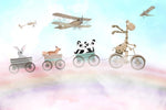 Papel tapiz adhesivo Infantil Arcoiris Cielo Animalitos