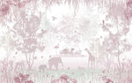 Papel tapiz adhesivo Infantil Jungla Pastel