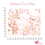 Vinilo Infantil Conejos y Oso Cielo