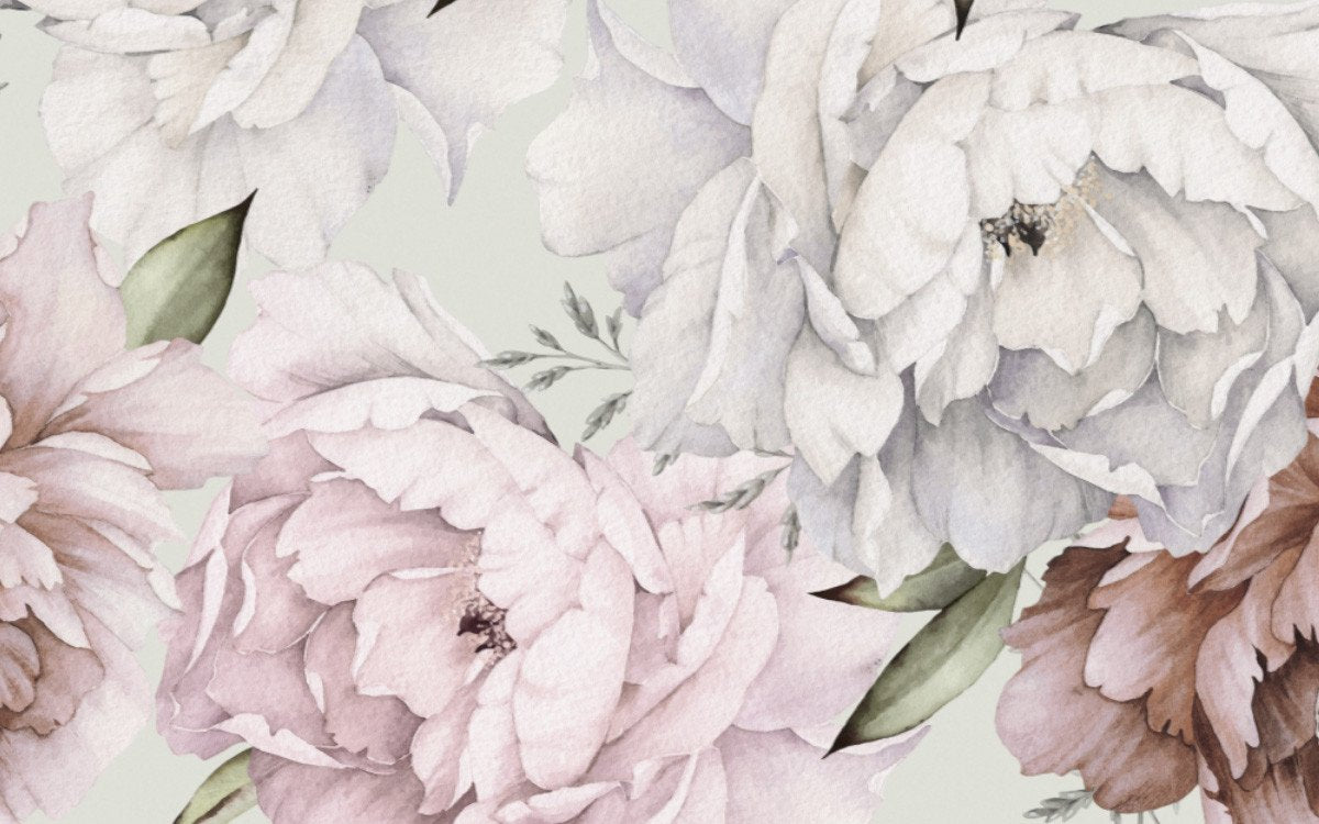 Papel tapiz Adhesivo de Hojas y Flores Gigantes