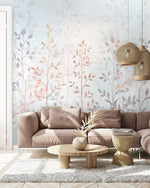 Papel Tapiz Adhesivo Jardín de Plantas y Hojas Pequeñas