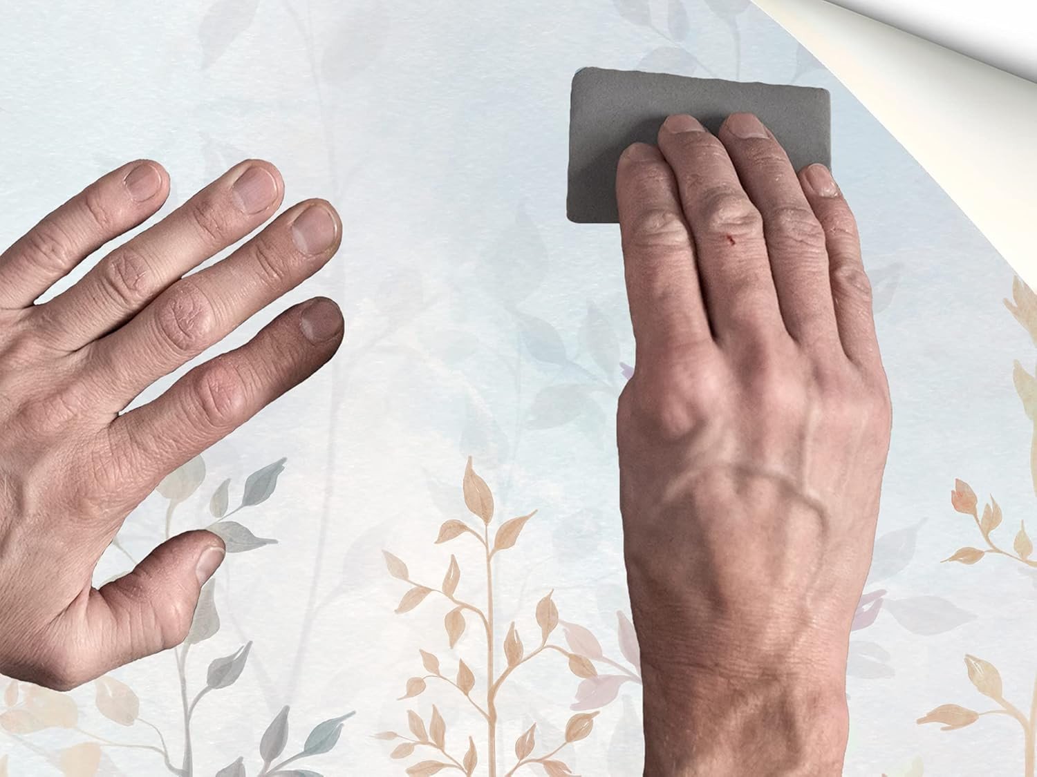 Papel Tapiz Adhesivo Jardín de Plantas y Hojas Pequeñas