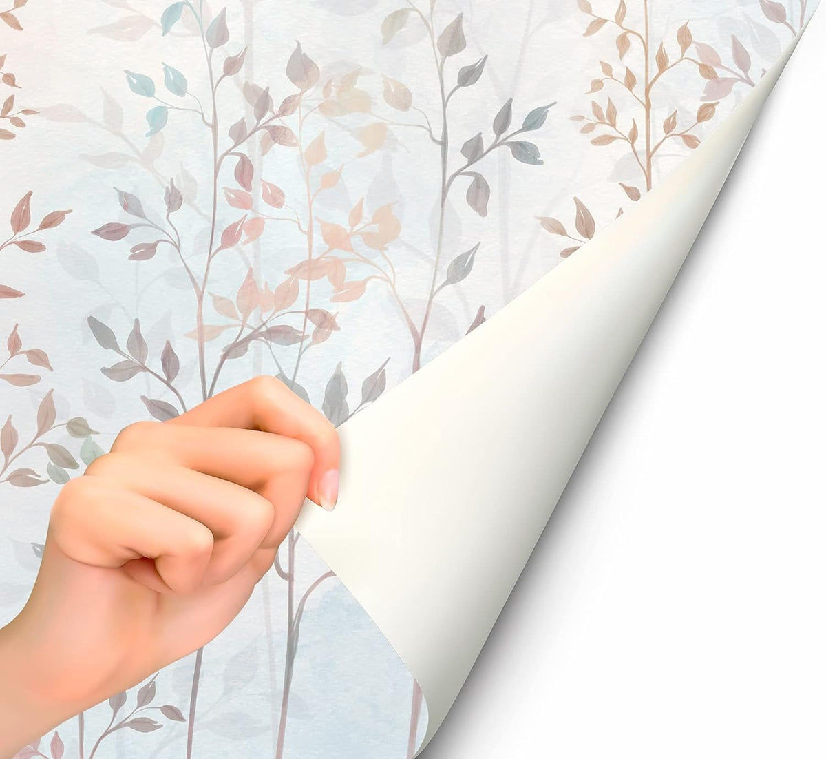 Papel Tapiz Adhesivo Jardín de Plantas y Hojas Pequeñas