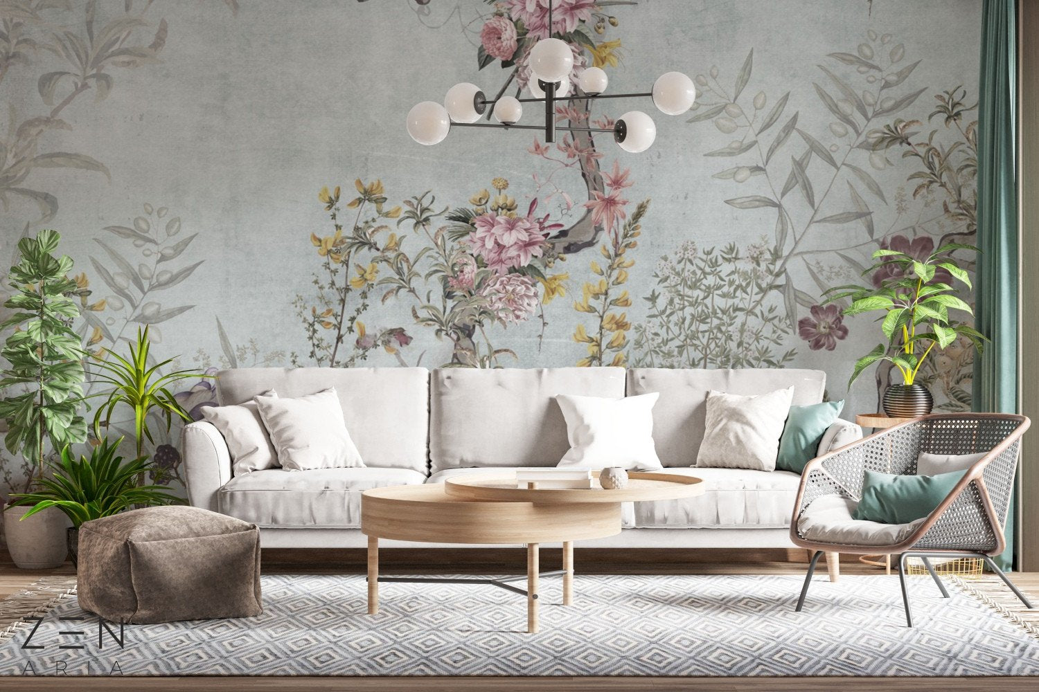 Papel Tapiz Adhesivo Jardín Exótico