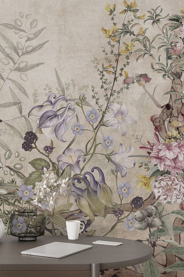 Papel Tapiz Adhesivo Jardín Exótico