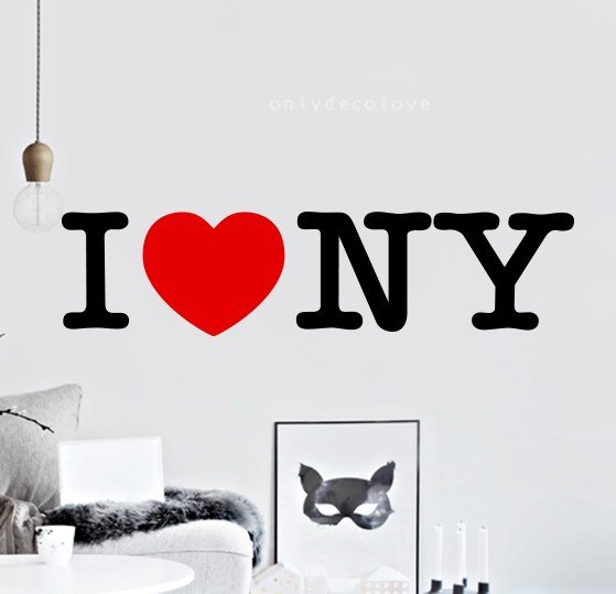Vinilo Decorativo Adhesivo Amantes de Nueva York Colombia Bogota Medellin Cali Barranquillla Bucaramanga