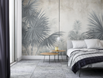 Papel Tapiz Adhesivo de Plantas Tropicales Grises