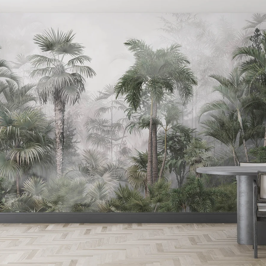 Papel Tapiz Adhesivo Decorativo - Acuarela de Palmas de Coco