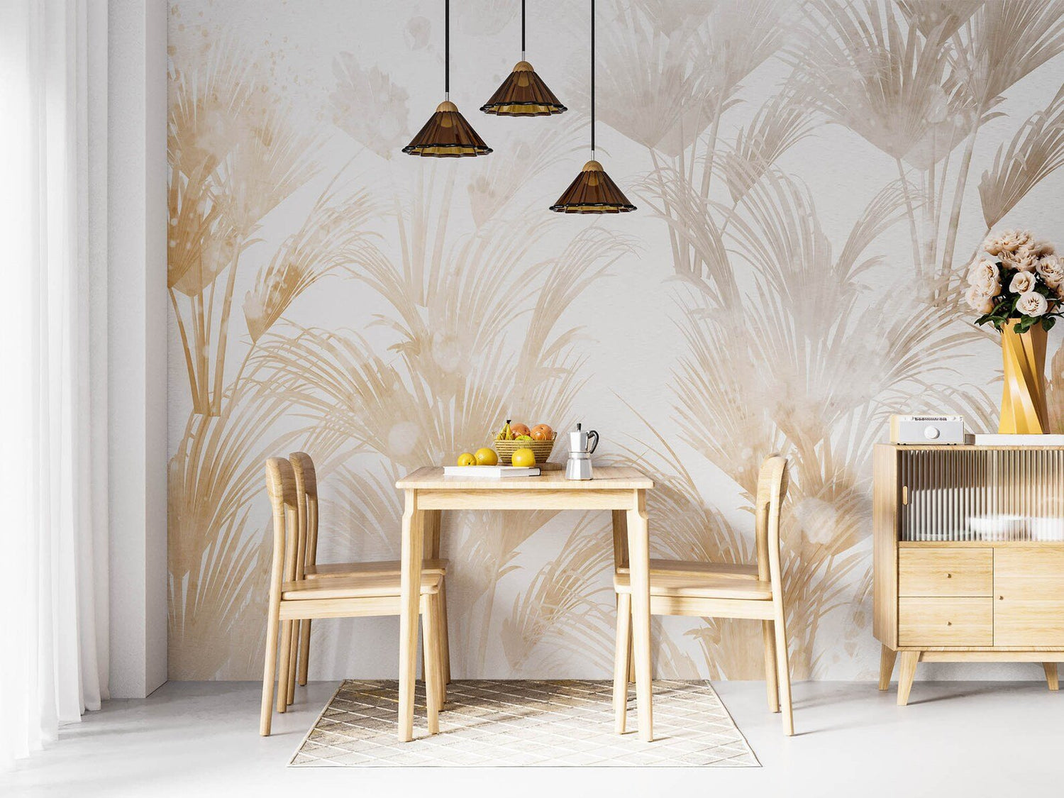 Papel Tapiz Adhesivo Decorativo - Acuarela de Palmitas
