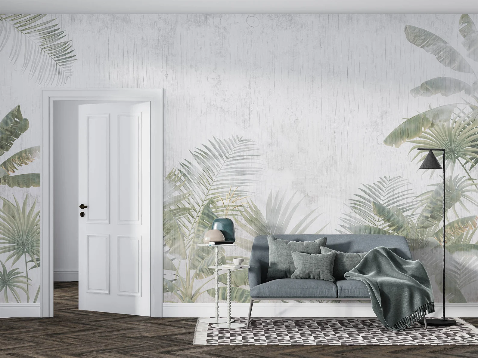 Papel Tapiz Adhesivo Decorativo - Paisaje Tropical Suave