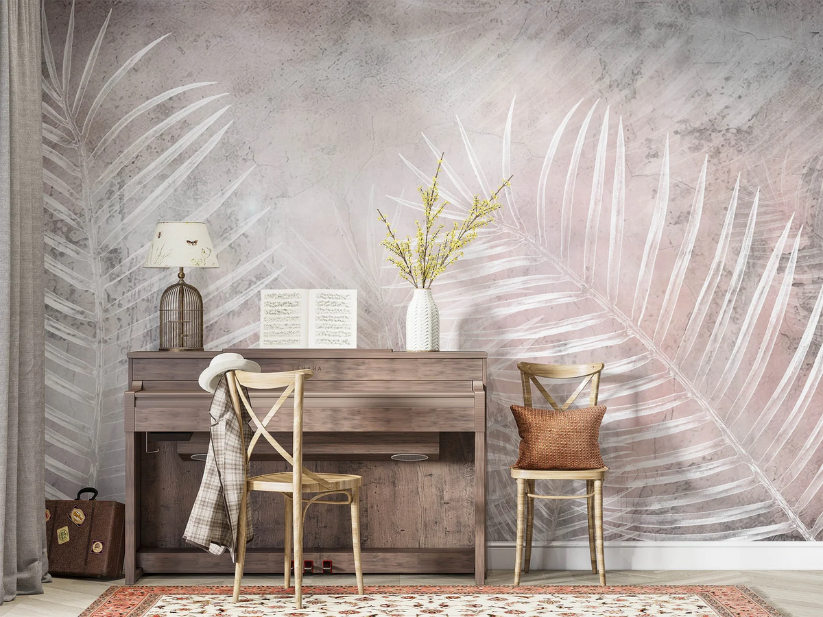 Papel Tapiz Adhesivo Decorativo - Acuarela Palmas Gigantes