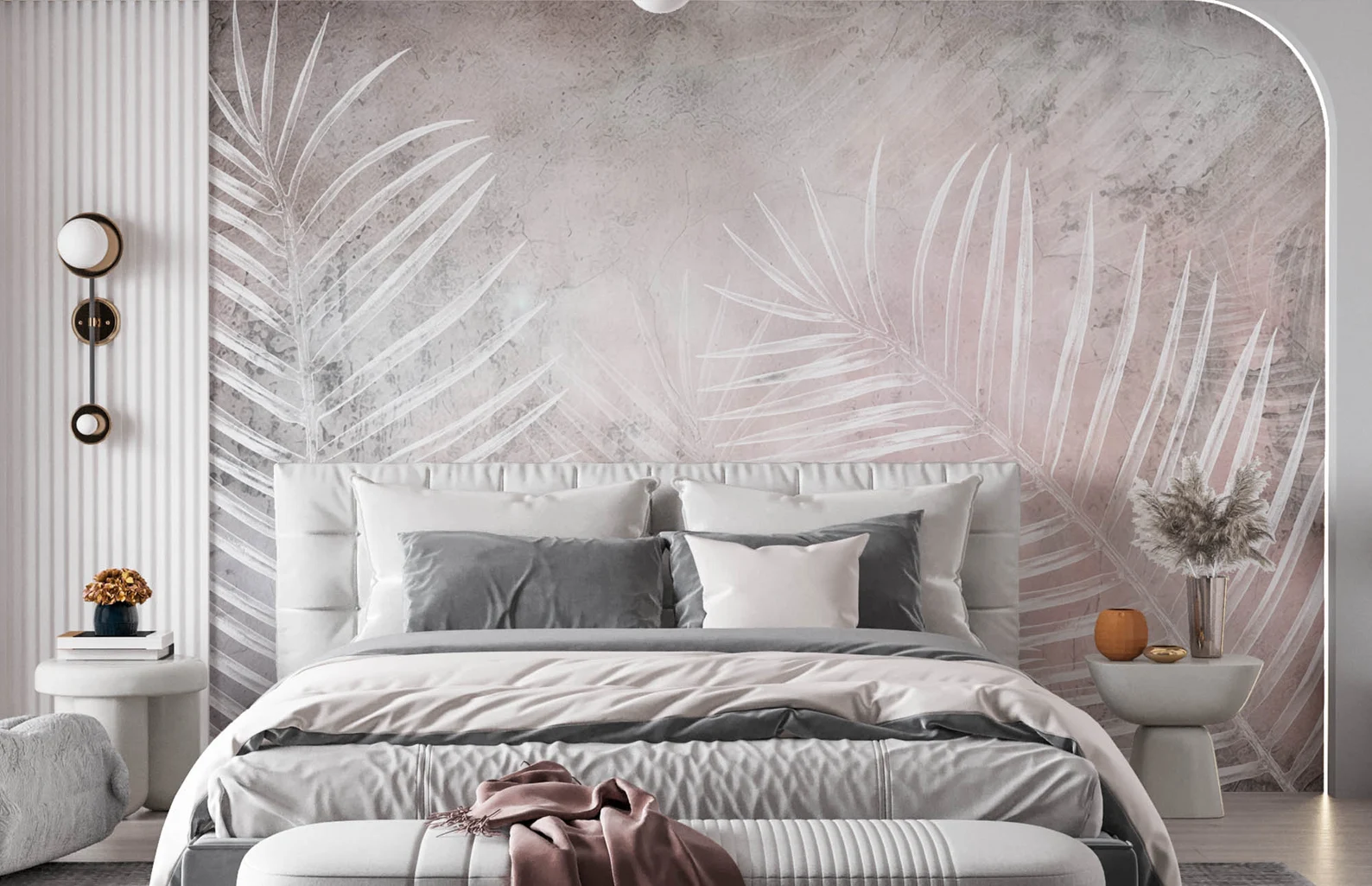 Papel Tapiz Adhesivo Decorativo - Acuarela Palmas Gigantes