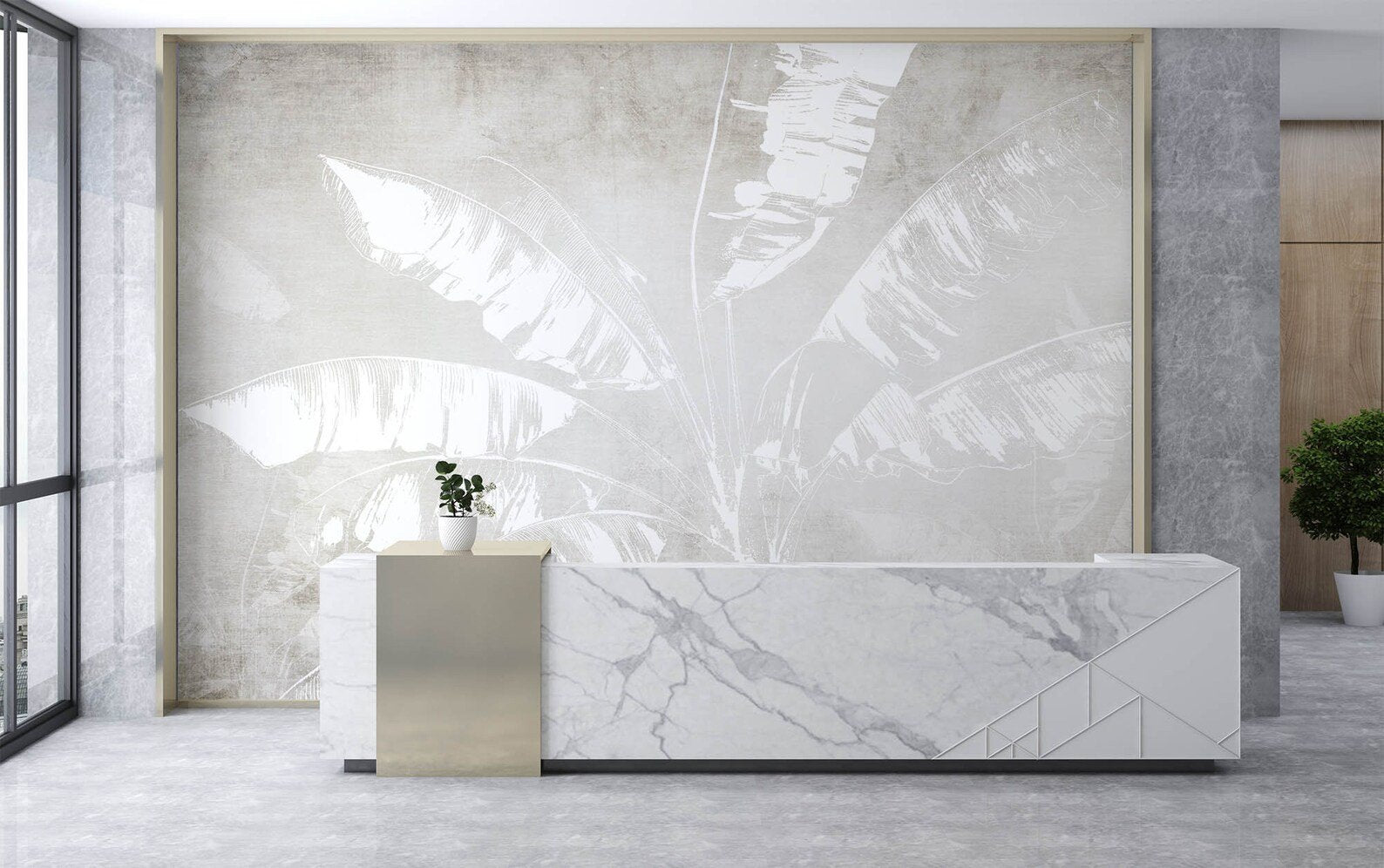 Papel Tapiz Adhesivo Decorativo - Acuarela de Plátano