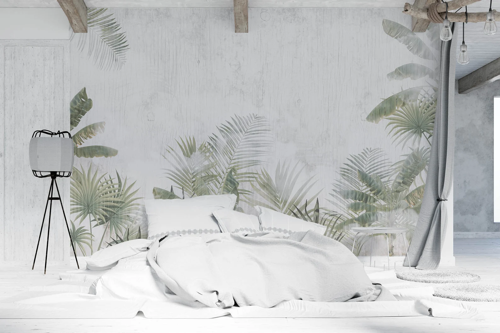Papel Tapiz Adhesivo Decorativo - Paisaje Tropical Suave