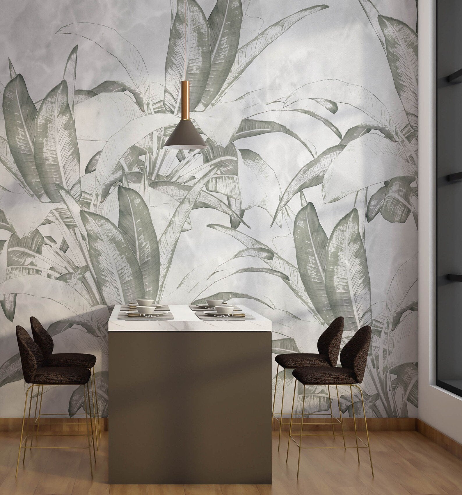 Papel Tapiz Adhesivo Decorativo - Plantación de Plátanos