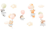Papel Tapiz Vinilo: Globos, Animales Voladores, Nubes, Estrellas