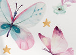 Papel Tapiz Acuarela: Mariposas, Flores y Estrellas