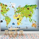 Papel Tapiz "Mapa Naturaleza animal"