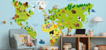Papel Tapiz "Mapa Naturaleza animal"