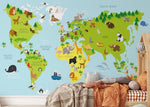 Papel Tapiz "Mapa Naturaleza animal"