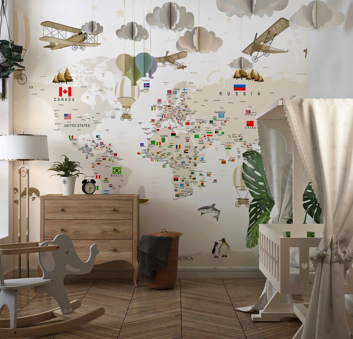 Papel Tapiz "Mapa de Banderas 02"