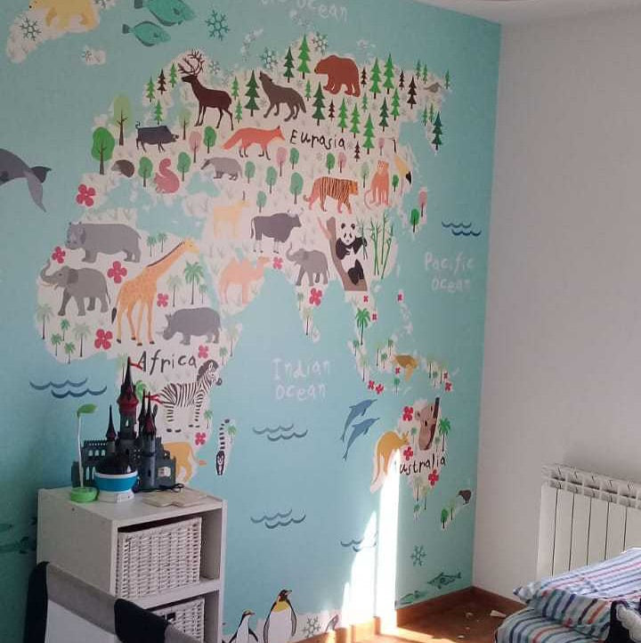 Papel Tapiz "Mapa del Bosque de los Animalitos"