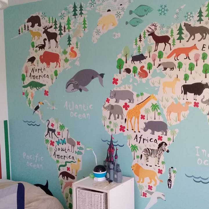 Papel Tapiz "Mapa del Bosque de los Animalitos"