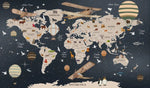 Papel tapiz adhesivo Mapamundi Espacio Planetas