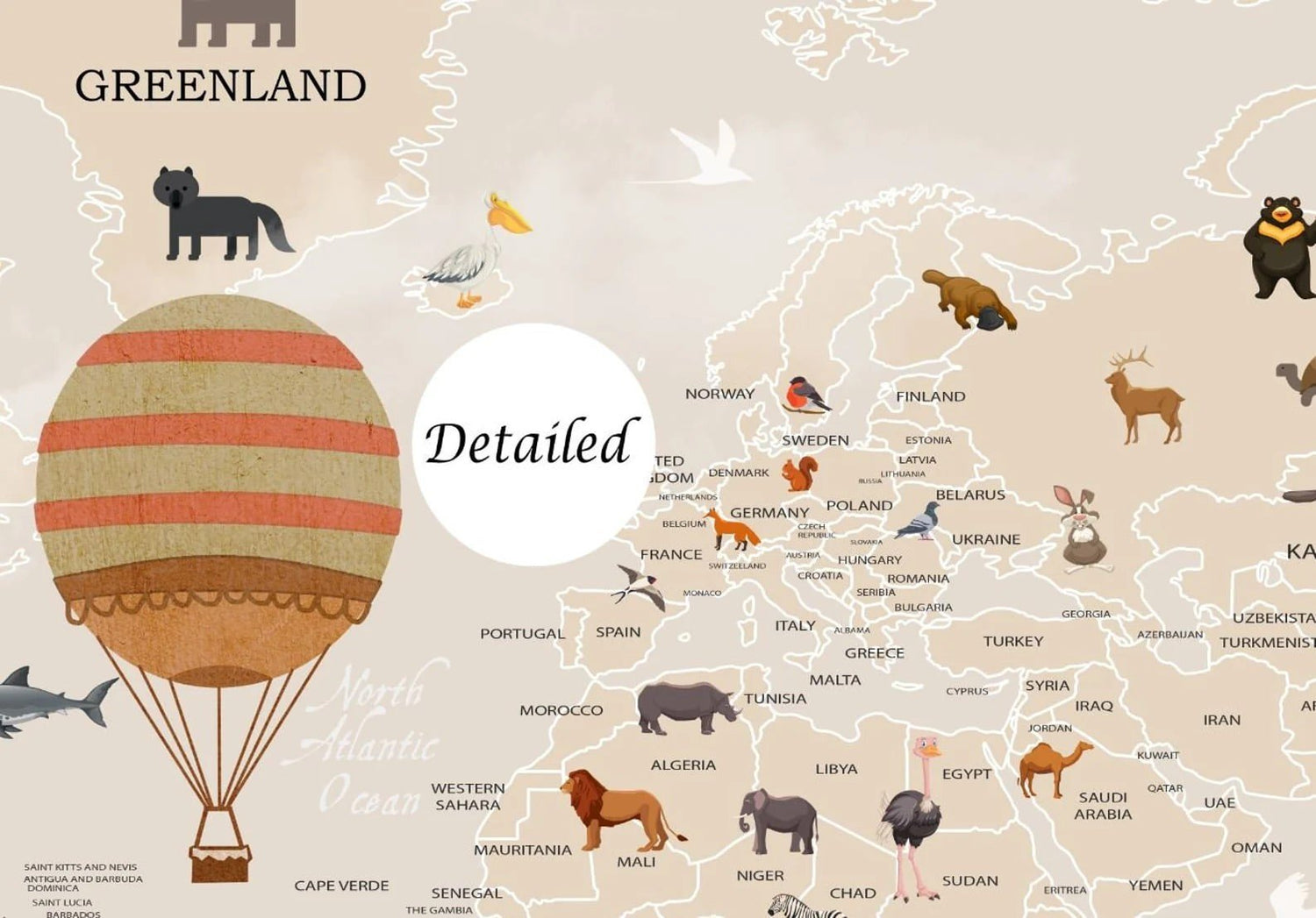 Papel Tapiz "Mapa of the world"